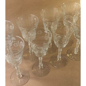 Set of 8 Libbey Crystal Water Goblets - Rock Sharpe 3005-17 Pattern